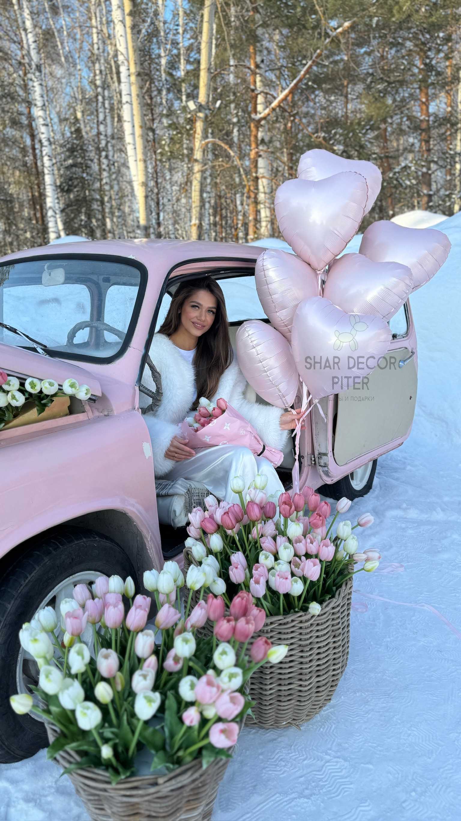 svyazka sharov serdec dlya devushki 1 2 (49) Связка фольгированных сердец "Сатин" — изображение 1